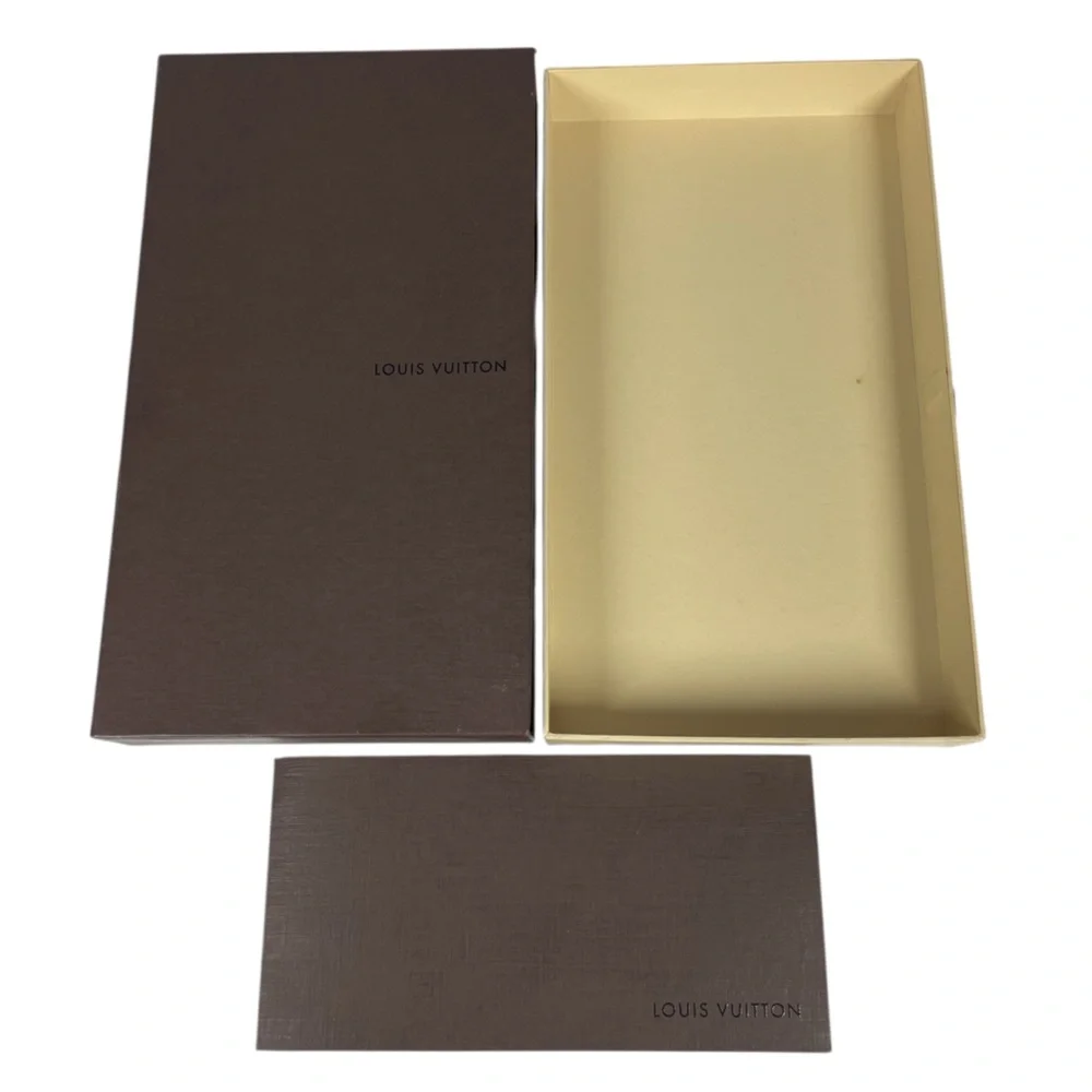 Louis Vuitton Brown Cream Slide Drawer Box for Wallet Gift Storage w/ Paperwork